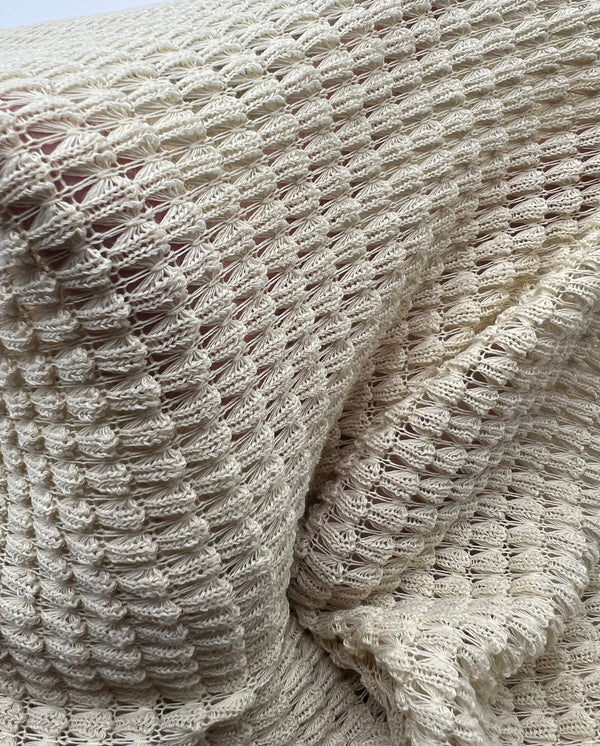 Natural Crochet Knitted Stretch Fabric 200GSM