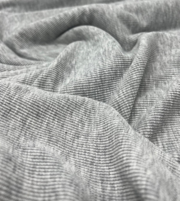 Grey Fine Rib 285GSM Stretch Fabric