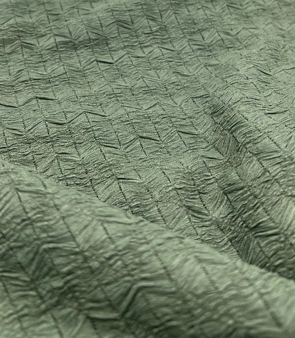 Khaki Green Textured 2 Way Stretch Fabric