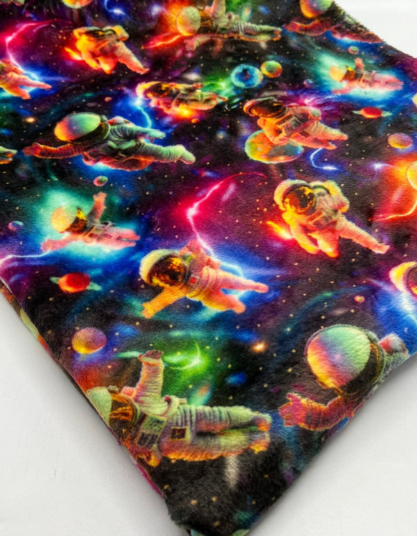 3D Astronauts Cuddle Fleece Fabric Blanket Loungewear