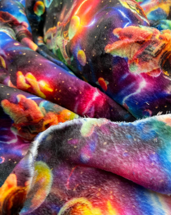 3D Astronauts Cuddle Fleece Fabric Blanket Loungewear