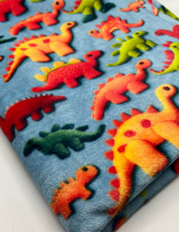 3D Dinos Cuddle Fleece Fabric Blanket Loungewear