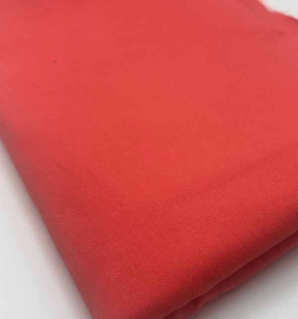 Coral Bengaline Stretch Fabric