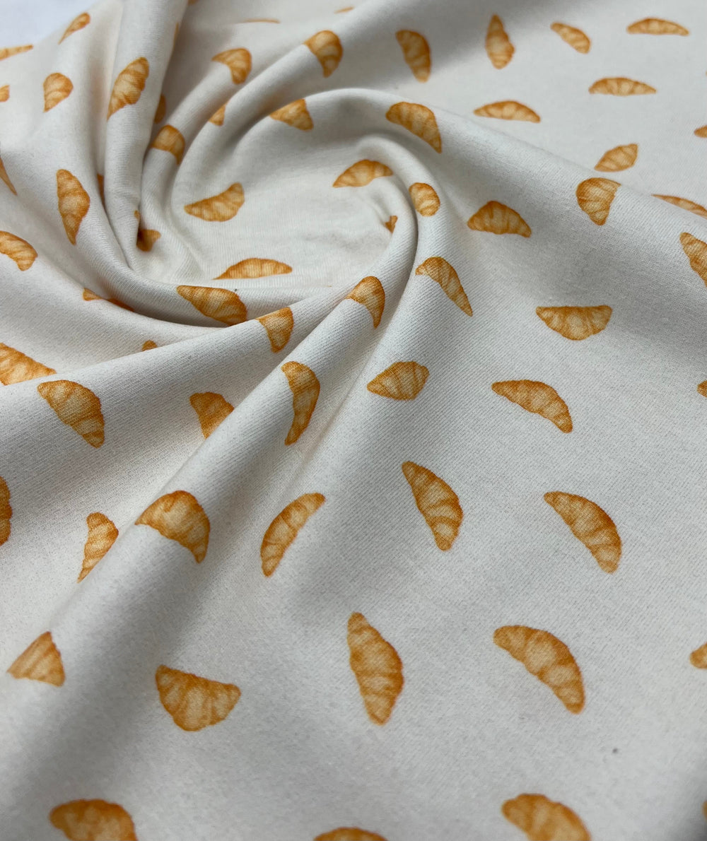 Croissant Morning Print Cotton Stretch Jersey 200 GSM 95/5 Lycra 4 Way Stretch