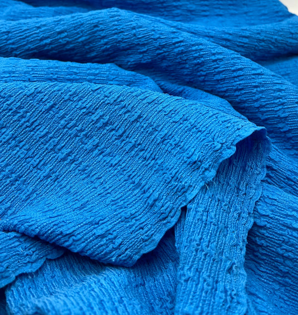 Light Blue Popcorn Textures 2 Way Stretch Fabric
