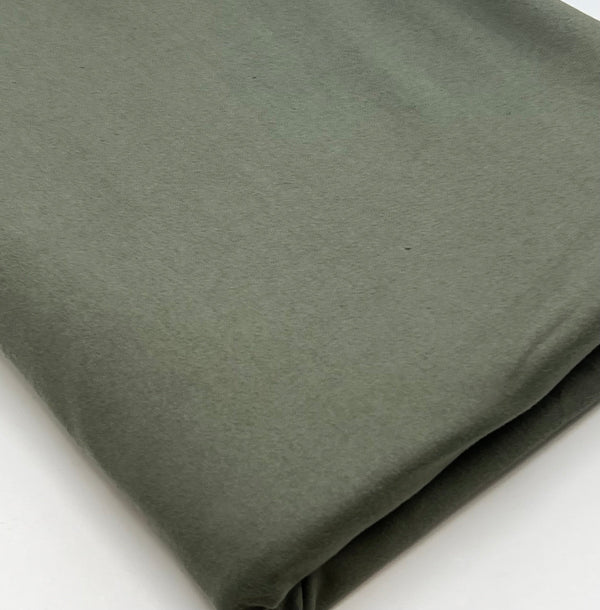 Khaki Green Cotton Stretch Jersey 200 GSM 95/5 Lycra 4 Way Stretch