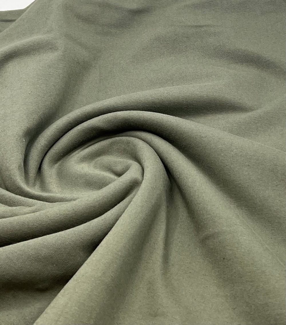 Khaki Green Cotton Stretch Jersey 200 GSM 95/5 Lycra 4 Way Stretch