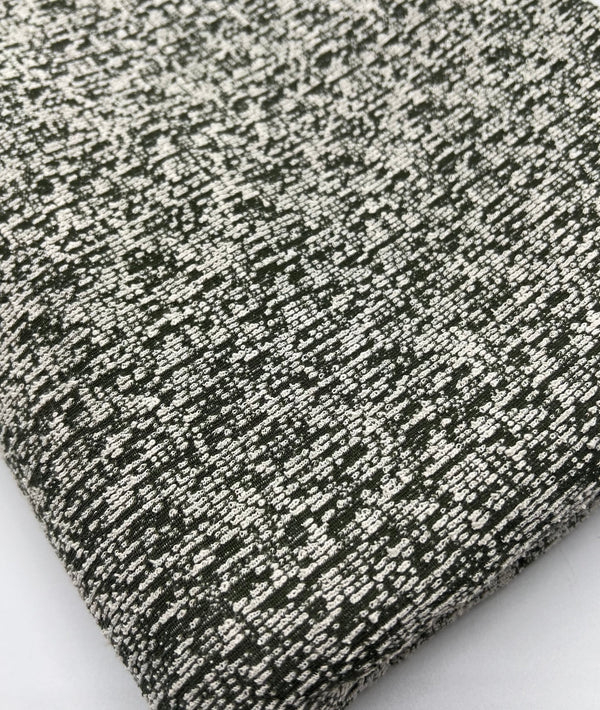 Khaki White Slubbed Knit Textured Stretch Fabric