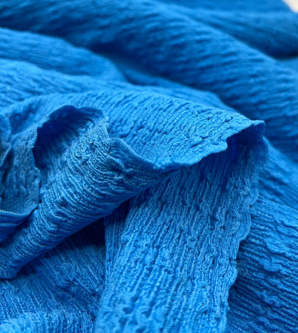 Light Blue Popcorn Textures 2 Way Stretch Fabric