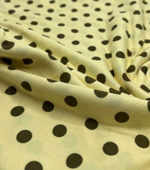 Lemon Polka Super Soft Bogota 4 Way Stretch Fabric