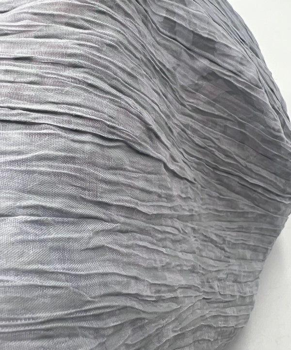 Grey Detailed Crinkled Lightweight Non Stretch Fabric