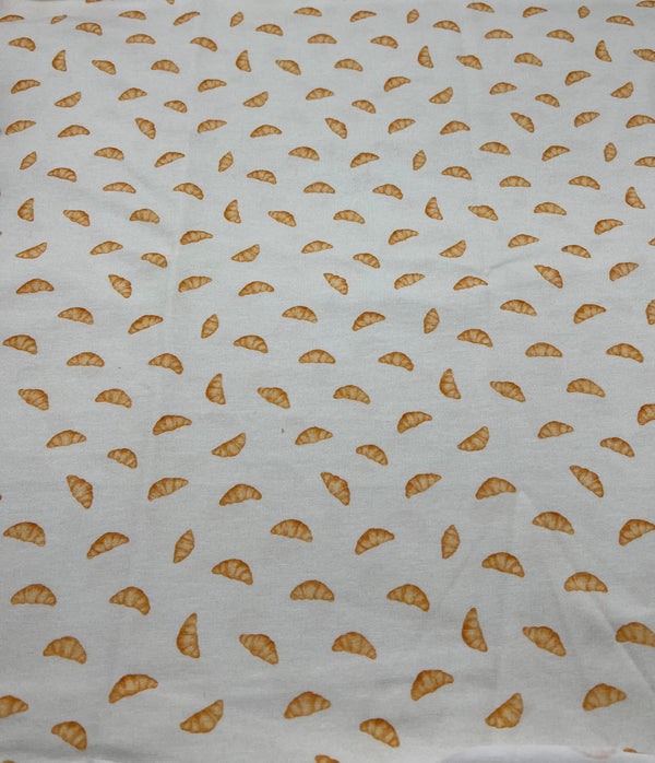 Croissant Morning Print Cotton Stretch Jersey 200 GSM 95/5 Lycra 4 Way Stretch