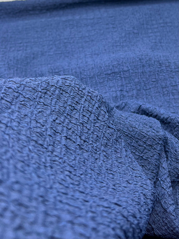 Navy Nacho Soft Textured Stretch Fabric