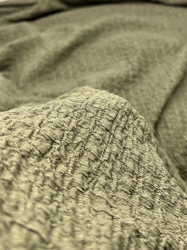 Khaki Nacho Soft Textured Stretch Fabric