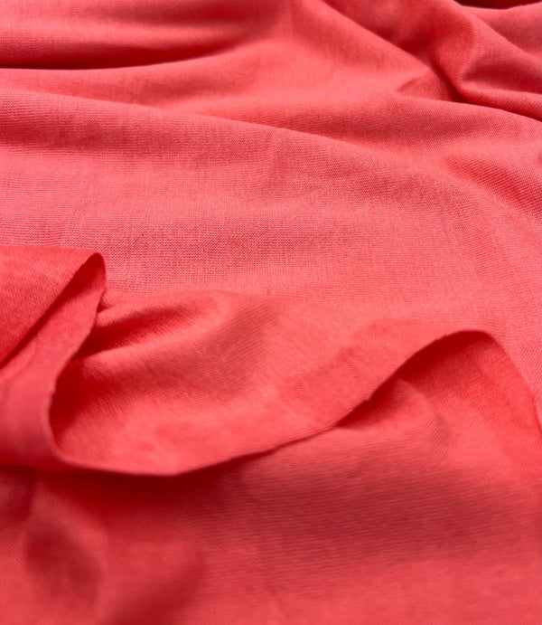 Plain Coral Viscose Elastane Fabric 4 Way Stretch Jersey