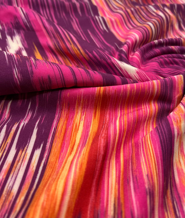 Purple Mix Printed Swimwear / Sportswear 4 Way Stretch Fabric