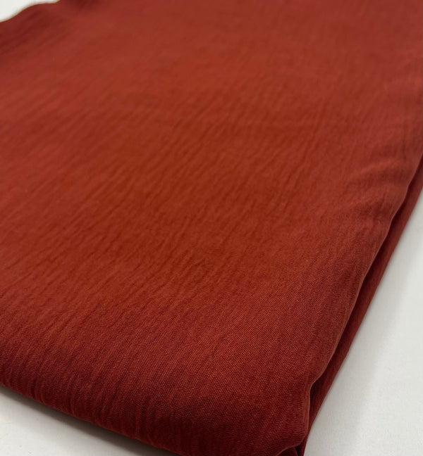 Plain Autumn Brown Ocean Crepe Stretch Fabric Non Stretch