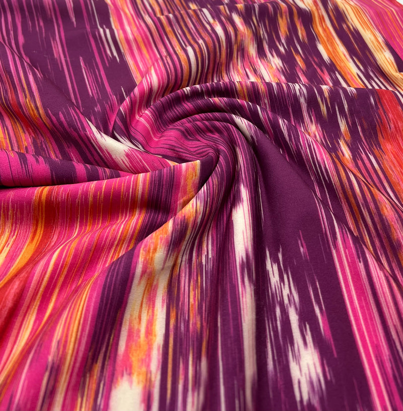 Purple Mix Printed Swimwear / Sportswear 4 Way Stretch Fabric