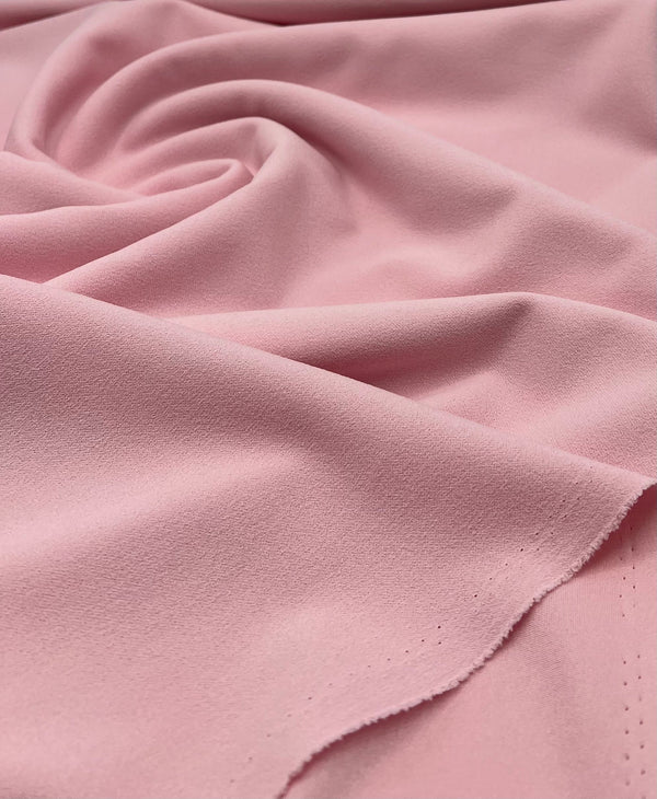 Plain Baby Pink Scuba Crepe Stretch Jersey Fabric 4 Way Stretch