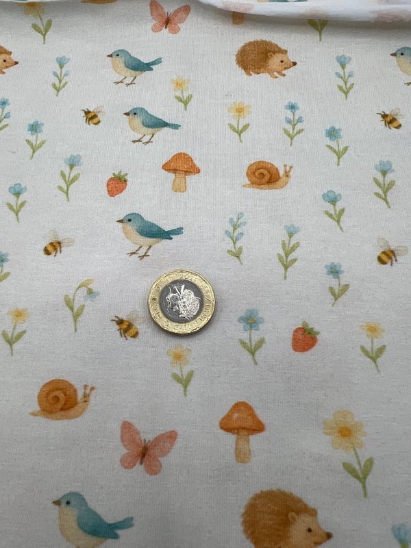 Woodland Whispers Print Cotton Stretch Jersey 200 GSM 95/5 Lycra 4 Way Stretch