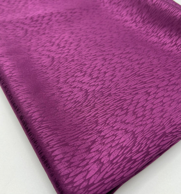 Purple Small Animal Silky Satin Feel Non Stretch Fabric