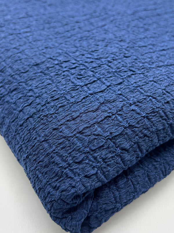 Navy Nacho Soft Textured Stretch Fabric