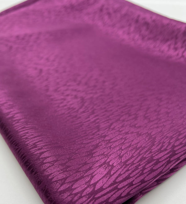 Purple Small Animal Silky Satin Feel Non Stretch Fabric