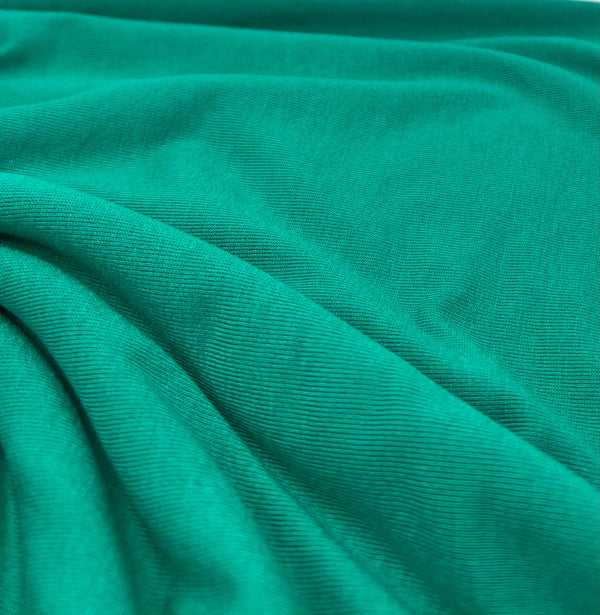Plain Jade Green Viscose Elastane Fabric 4 Way Stretch Jersey
