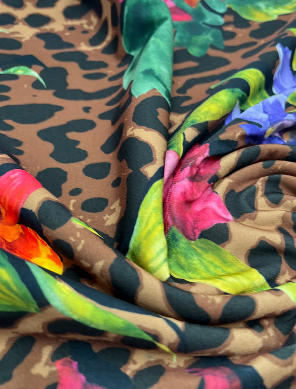 Animal Floral Print Soft Touch Fabric 4 Way Stretch