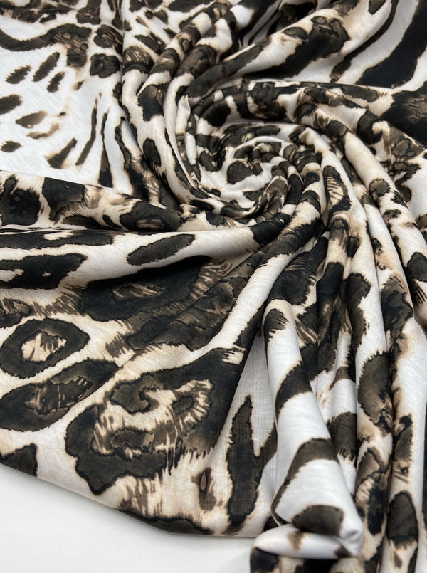 Animal Mix Spun Poly Stretch Fabric