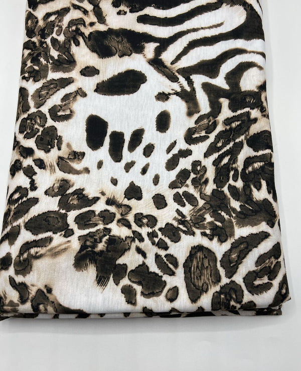 Animal Mix Spun Poly Stretch Fabric