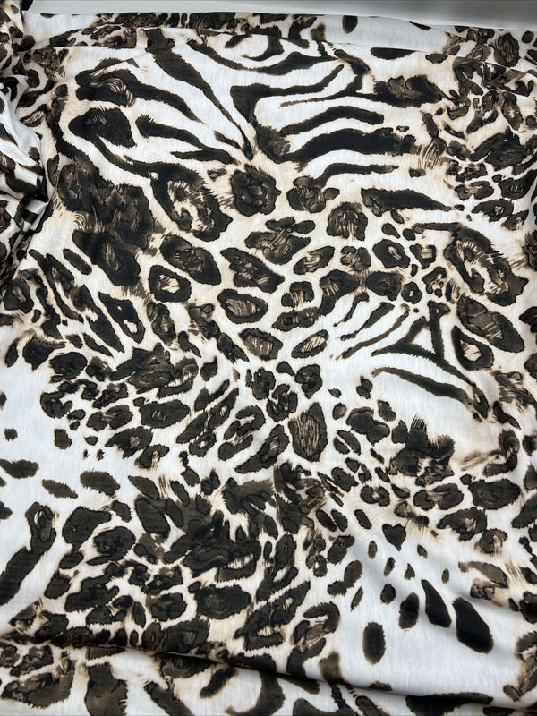 Animal Mix Spun Poly Stretch Fabric
