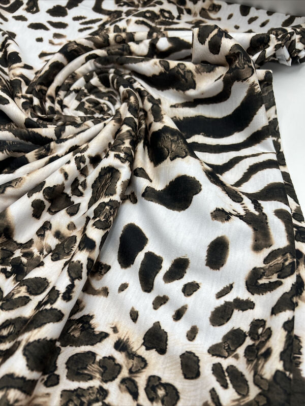 Animal Mix Spun Poly Stretch Fabric