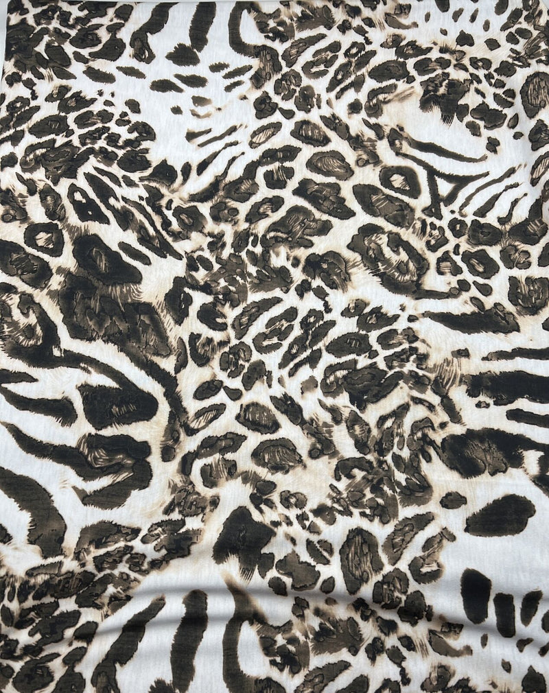 Animal Mix Spun Poly Stretch Fabric