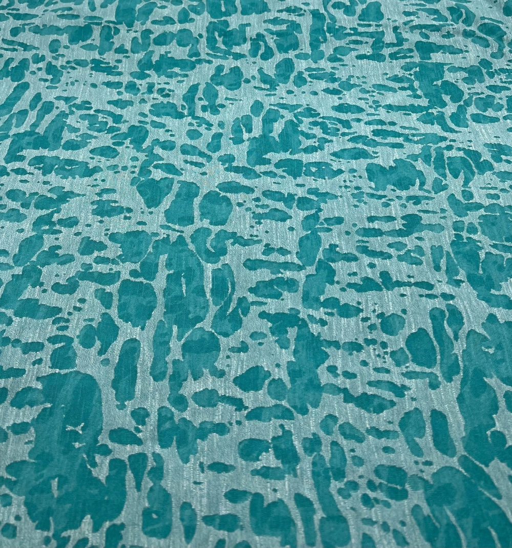 Aqua Blue Burnout 2 Way Stretch Fabric