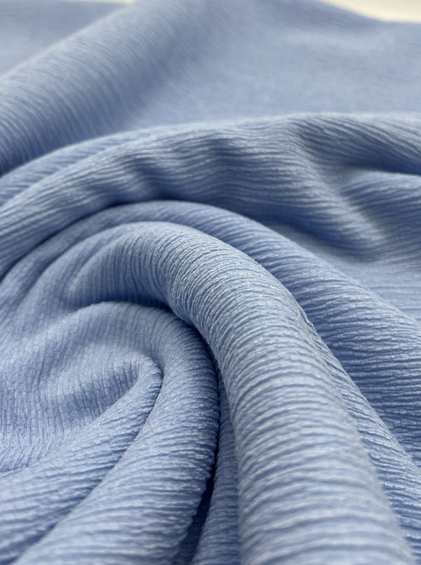 Baby Blue Textured Tree Bark Stretch Dress Craft Fabric