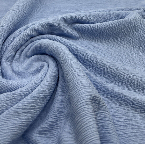 Baby Blue Textured Tree Bark Stretch Dress Craft Fabric