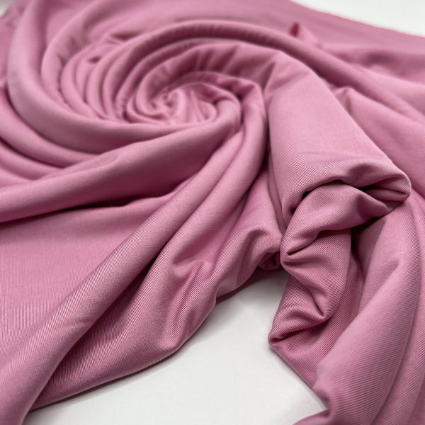Baby Pink Plain Shiny Soft Touch Slinky 4 Way Stretch Fabric