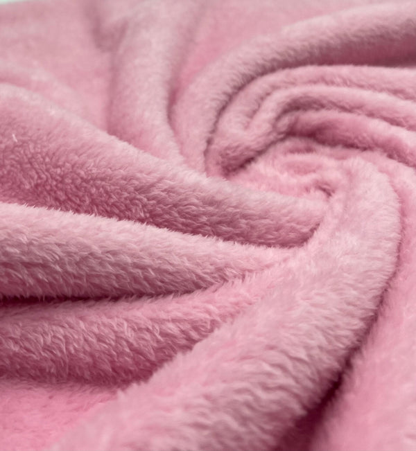 Baby Pink Super Soft Plain Cuddle Fleece Fabric Blanket Loungewear