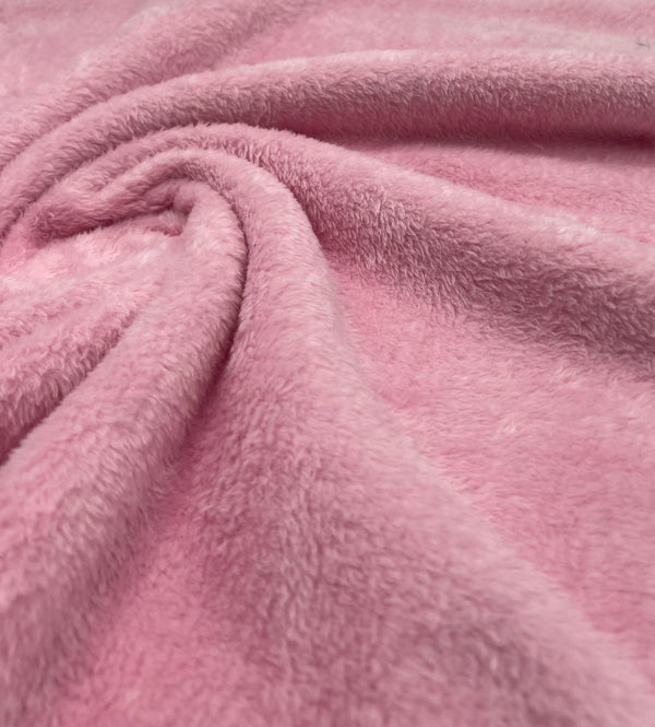 Baby Pink Super Soft Plain Cuddle Fleece Fabric Blanket Loungewear