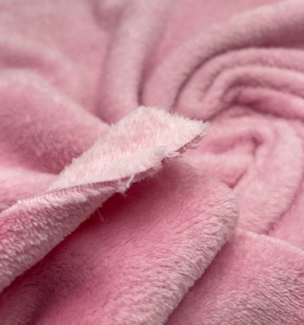 Baby Pink Super Soft Plain Cuddle Fleece Fabric Blanket Loungewear