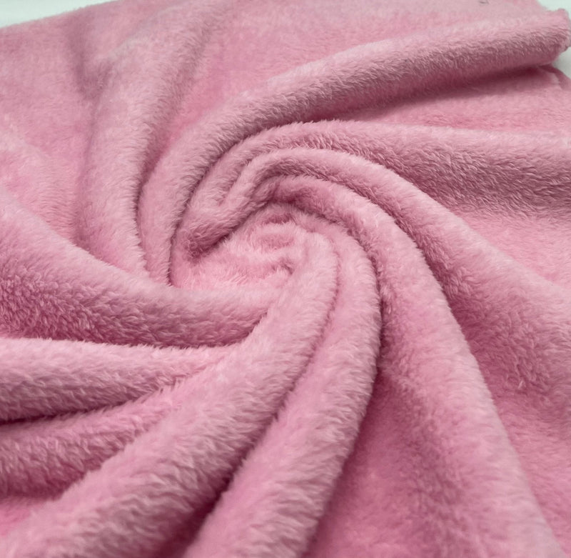 Baby Pink Super Soft Plain Cuddle Fleece Fabric Blanket Loungewear