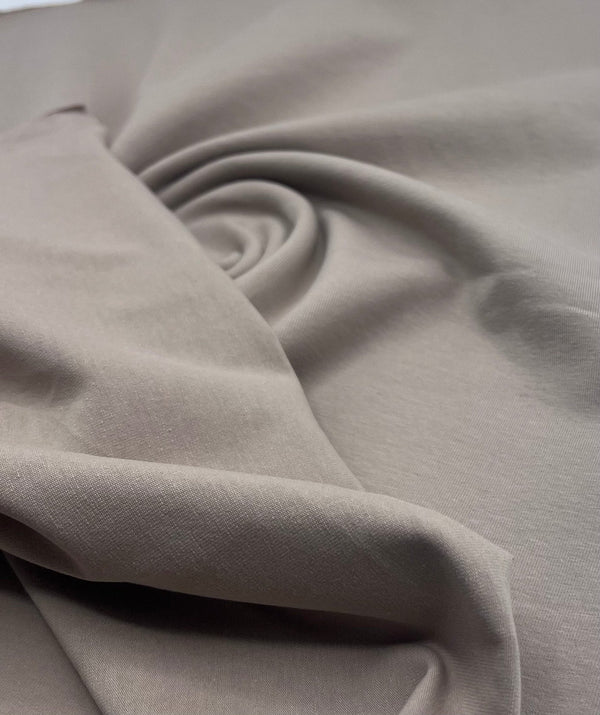 Beige Cotton Stretch Jersey 240 GSM 92/8 Lycra 4 Way Stretch