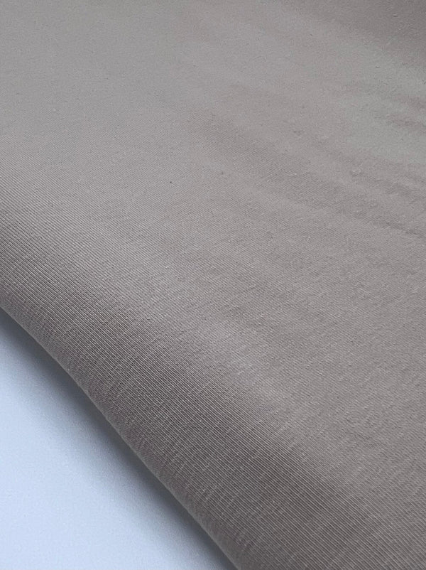 Beige Cotton Stretch Jersey 240 GSM 92/8 Lycra 4 Way Stretch
