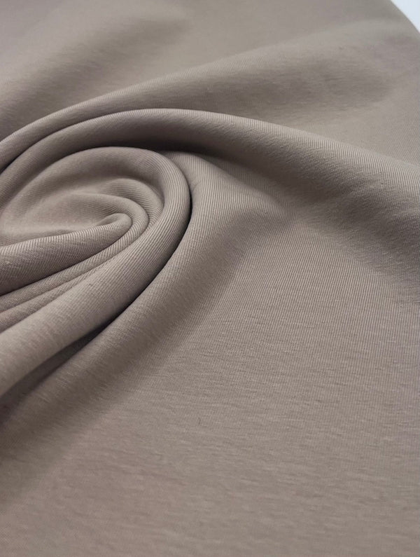 Beige Cotton Stretch Jersey 240 GSM 92/8 Lycra 4 Way Stretch