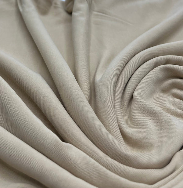 Beige Stretch Jersey 220GSM 4 Way Stretch Fabric