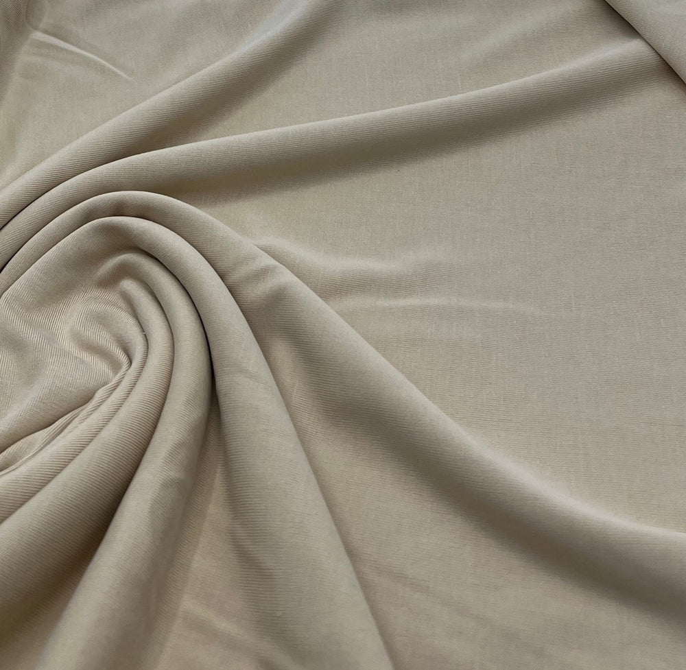 Beige Stretch Jersey 220GSM 4 Way Stretch Fabric