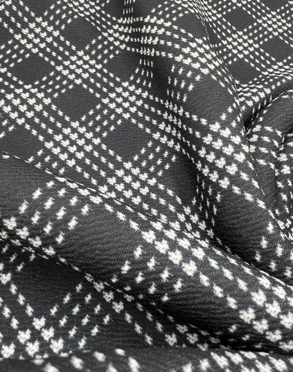 Black Check Print Liverpool Bullet Stretch Fabric