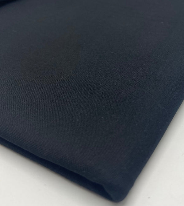 Black Cotton Stretch Jersey 200 GSM 95/5 Lycra 4 Way Stretch