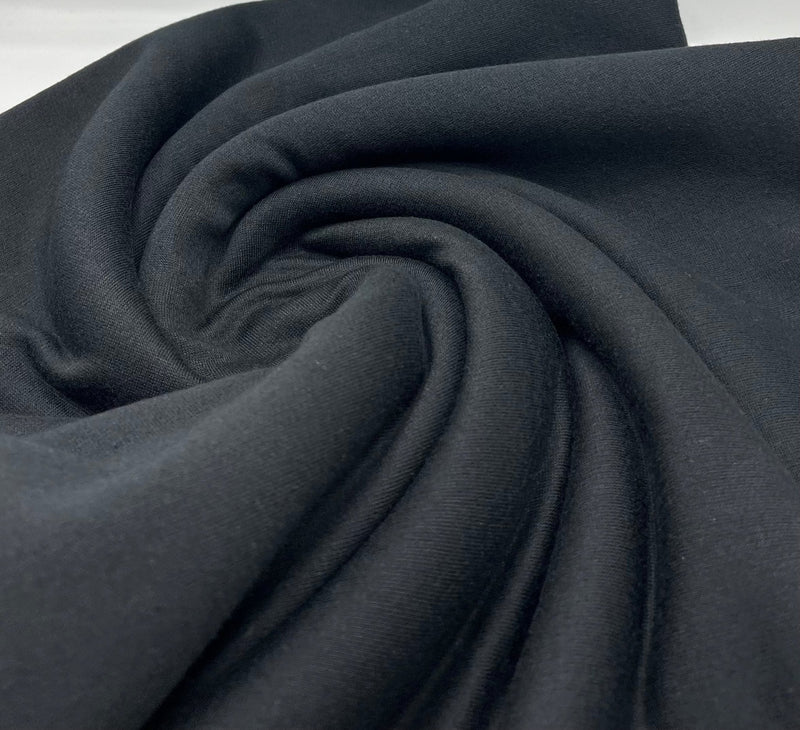 Black Thick French Terry Loopback Fabric